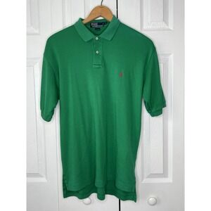 Men's POLO RALPH LAUREN Green Polo Shirt‎ Red Pony Size M Preppy